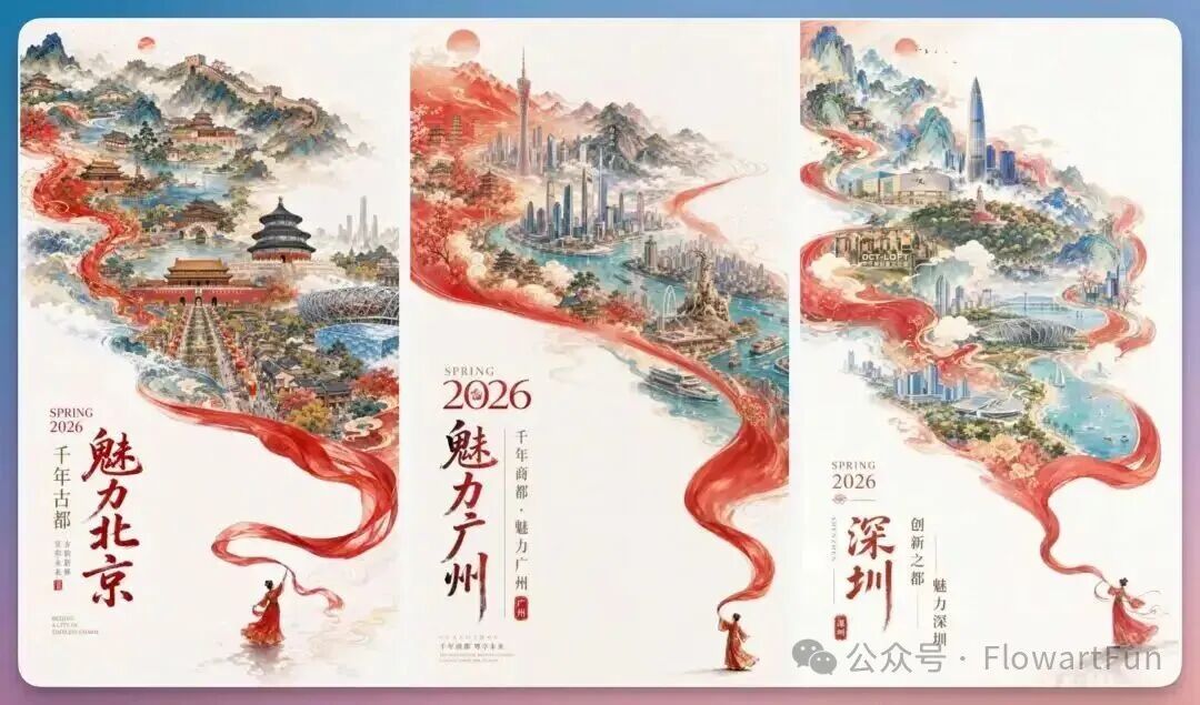 国潮城市文旅宣传海报案例